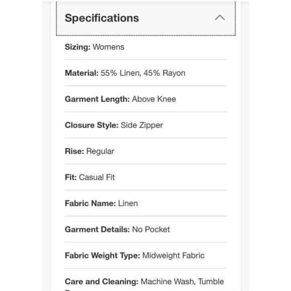 Blue & White Nautical Women's Linen Blend Skort - A New Day NWT/Size  8 - Picture 4 of 6